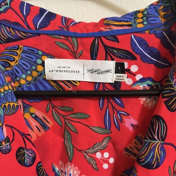 Anthropologie Super Nice Letters Elysa Buttondown Large - Picture 6 of 9